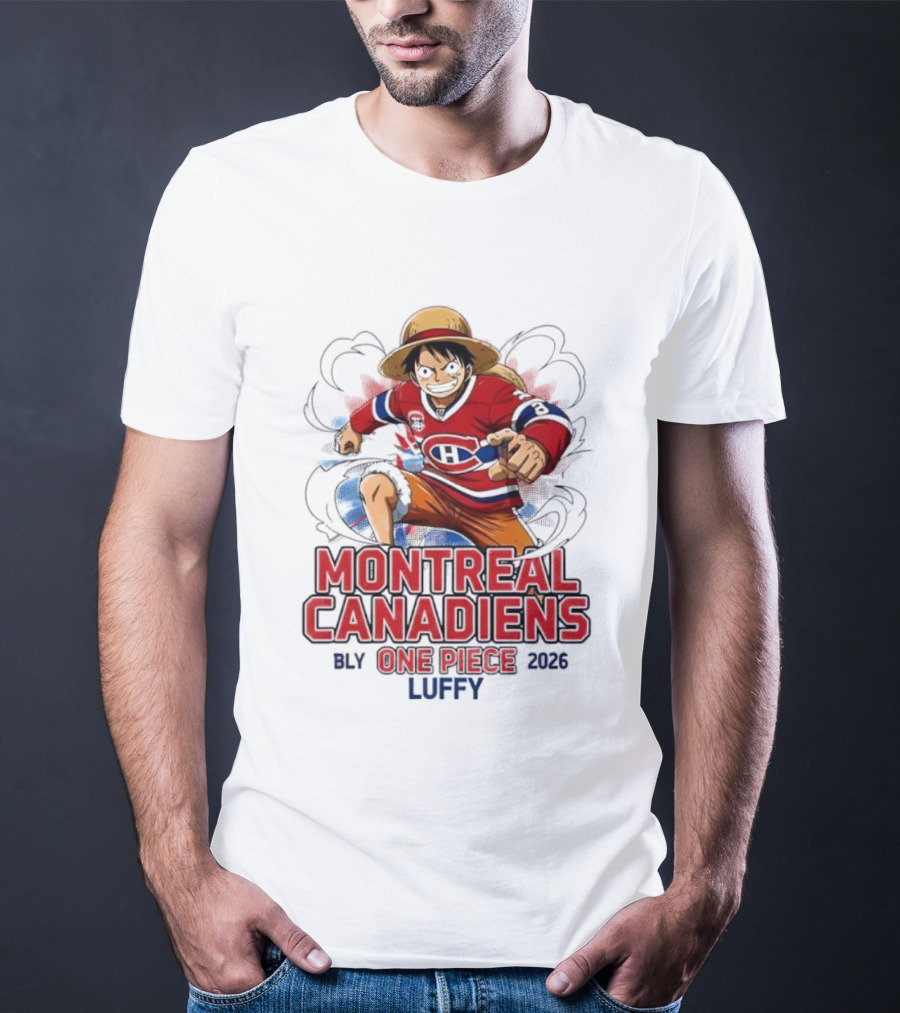 Montreal Canadiens One Piece 2026 Luffy T-Shirt