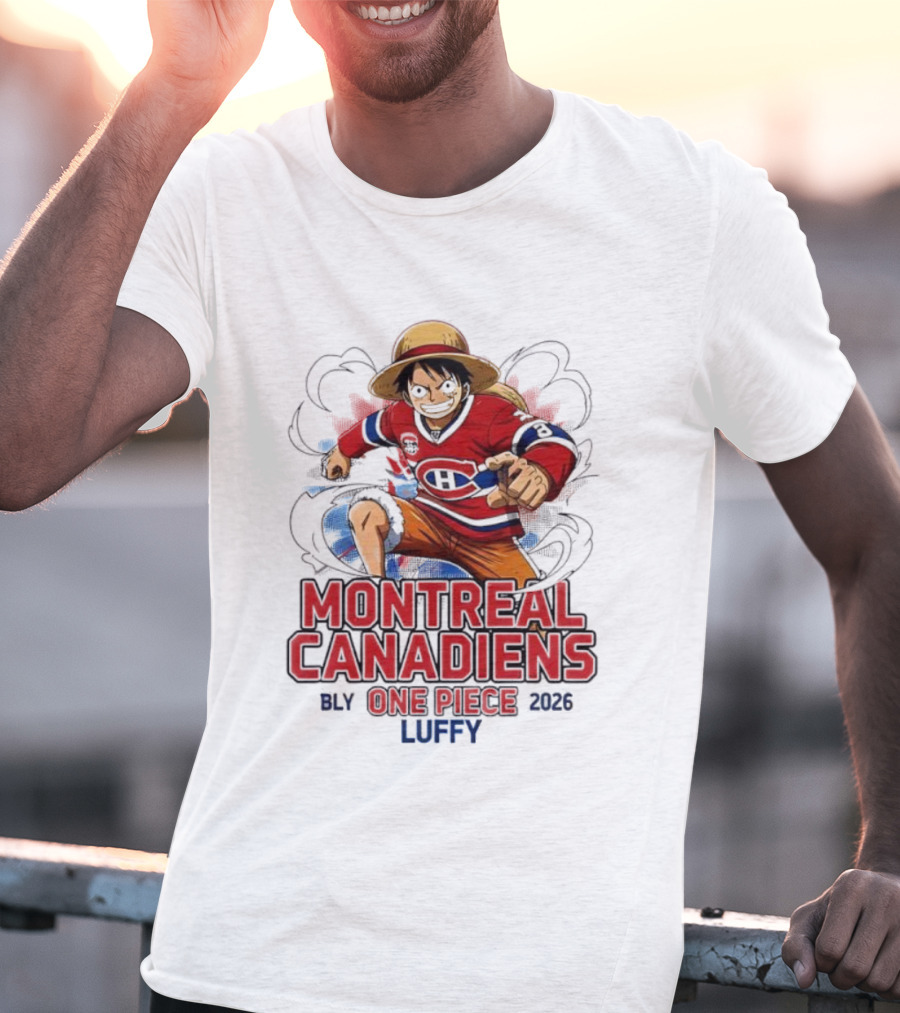 Montreal Canadiens One Piece 2026 Luffy T-Shirt