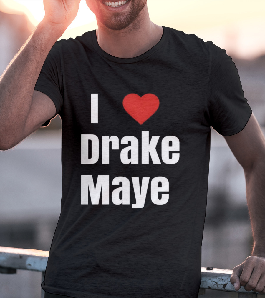 I Love Drake Maye Heart Football Lover New England Patriots T-Shirt