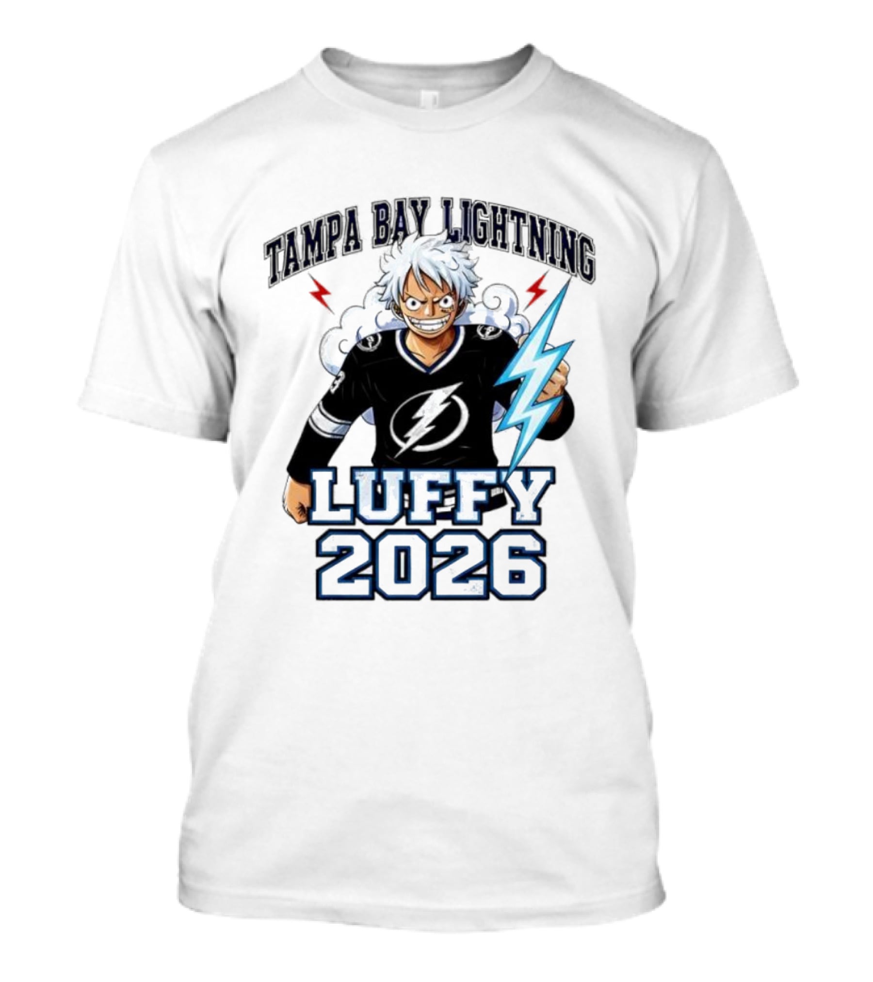 Tampa Bay Lightning Luffy 2026 One Piece Crossover T-Shirt