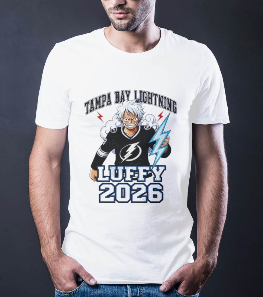 Tampa Bay Lightning Luffy 2026 One Piece Crossover T-Shirt