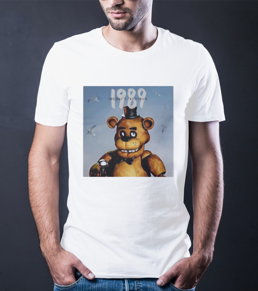 1989 Freddy's Version Bear With Microphone And Seagulls T-Shirt