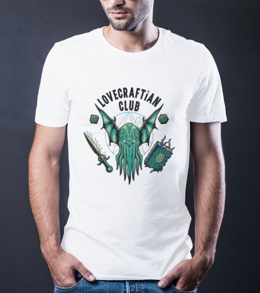 Lovecraftian Club Cthulhu Symbolism And Iconography In Hellfire Style T-Shirt