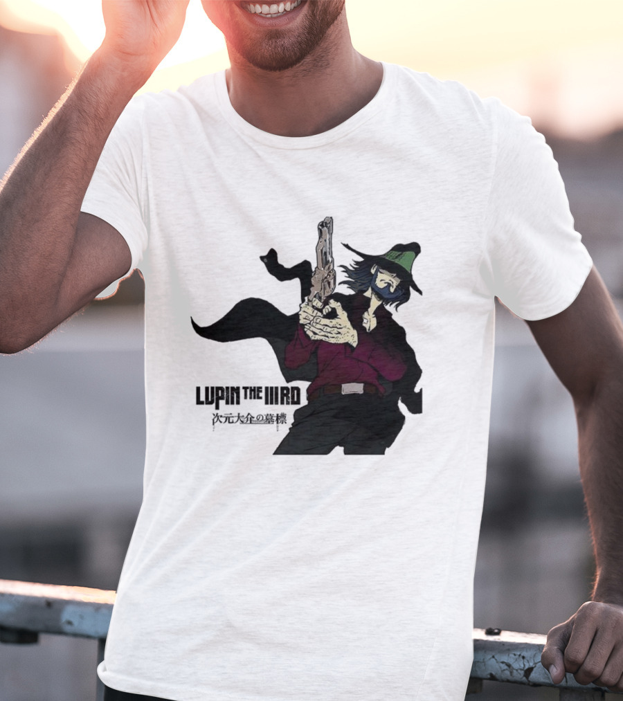 Lupin The IIIRd Jigen Green Hat Gun Stance T-Shirt