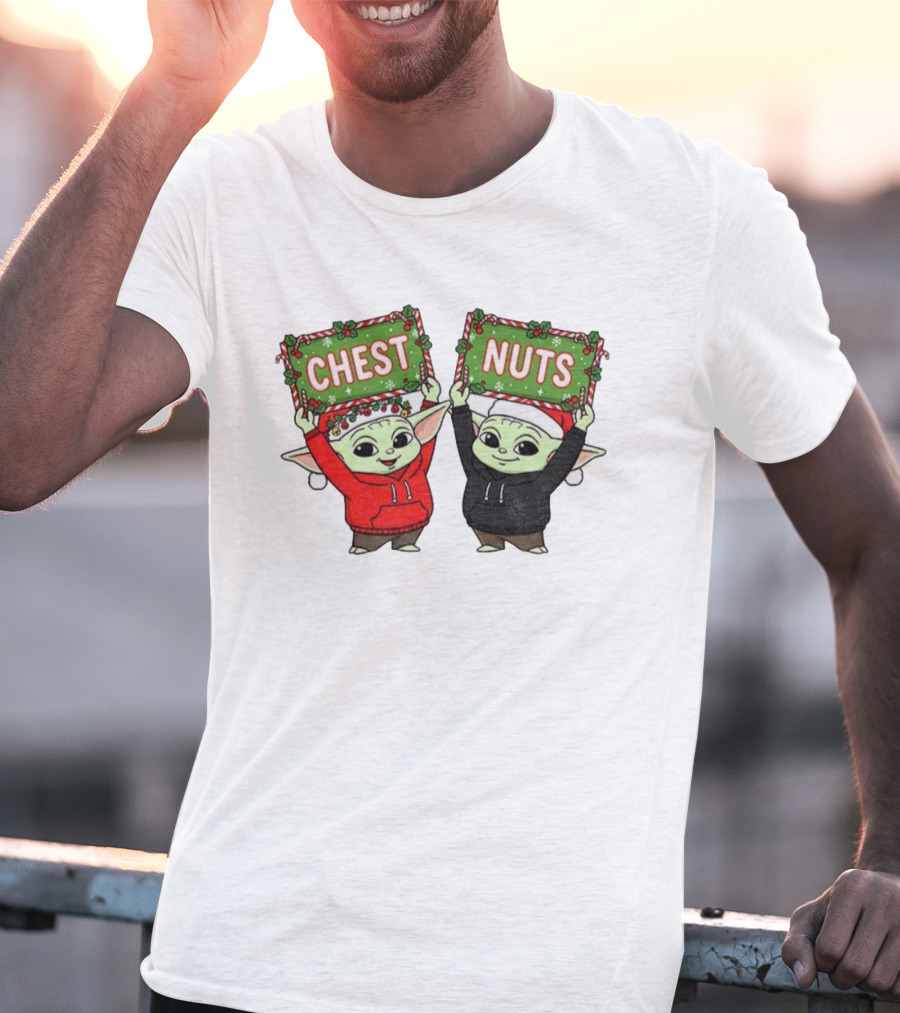 Baby Yoda Chest Nuts Christmas Holiday FDT T-Shirt