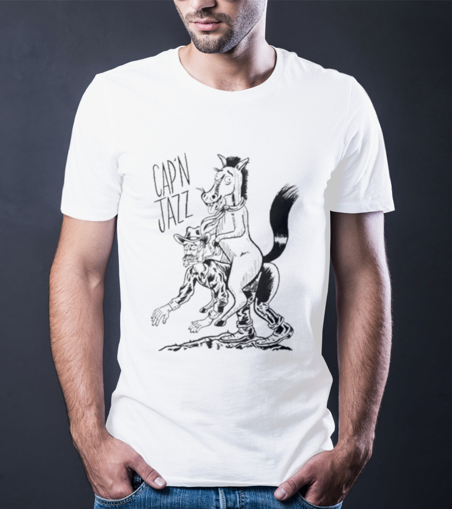 Cap’n Jazz Horse Sketch Illustration T-Shirt