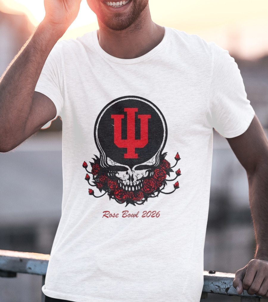 Indiana Hoosiers Skull Roses Grateful Dead Rose Bowl 2026 T-Shirt