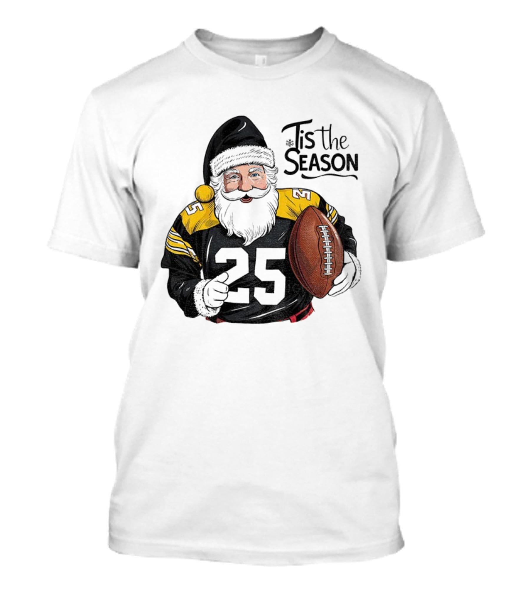 Pittsburgh Steelers Santa Claus Football NFL Tis The Season Merry Christmas T-Shirt