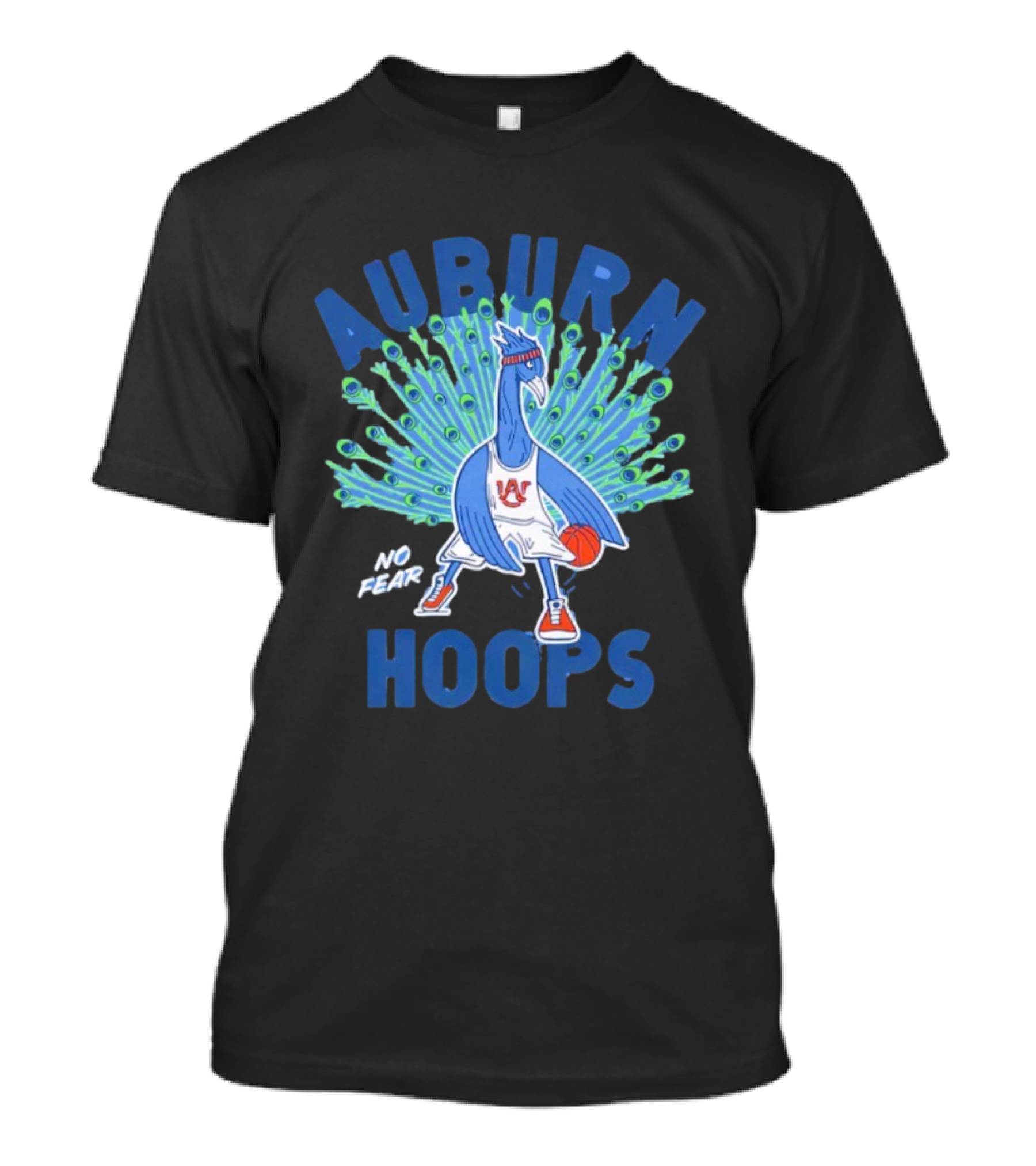 Auburn Hoops No Fear Peacock Basketball T-Shirt