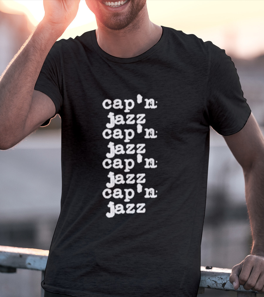 Cap'n Jazz Repeated Text Pattern T-Shirt