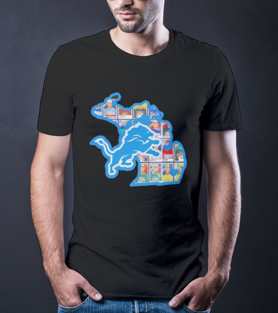 Detroit Lions John Cena Tribute Thank You For Memories Map Design T-Shirt