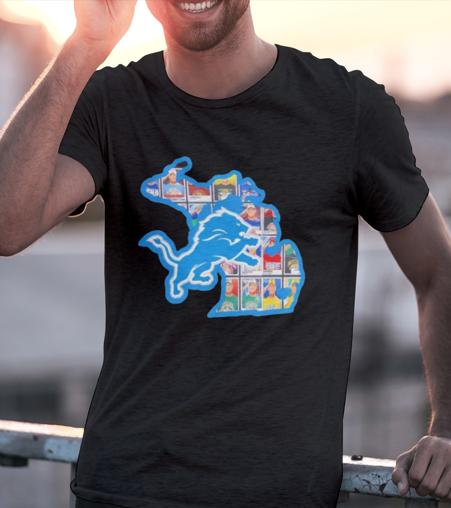 Detroit Lions John Cena Tribute Thank You For Memories Map Design T-Shirt