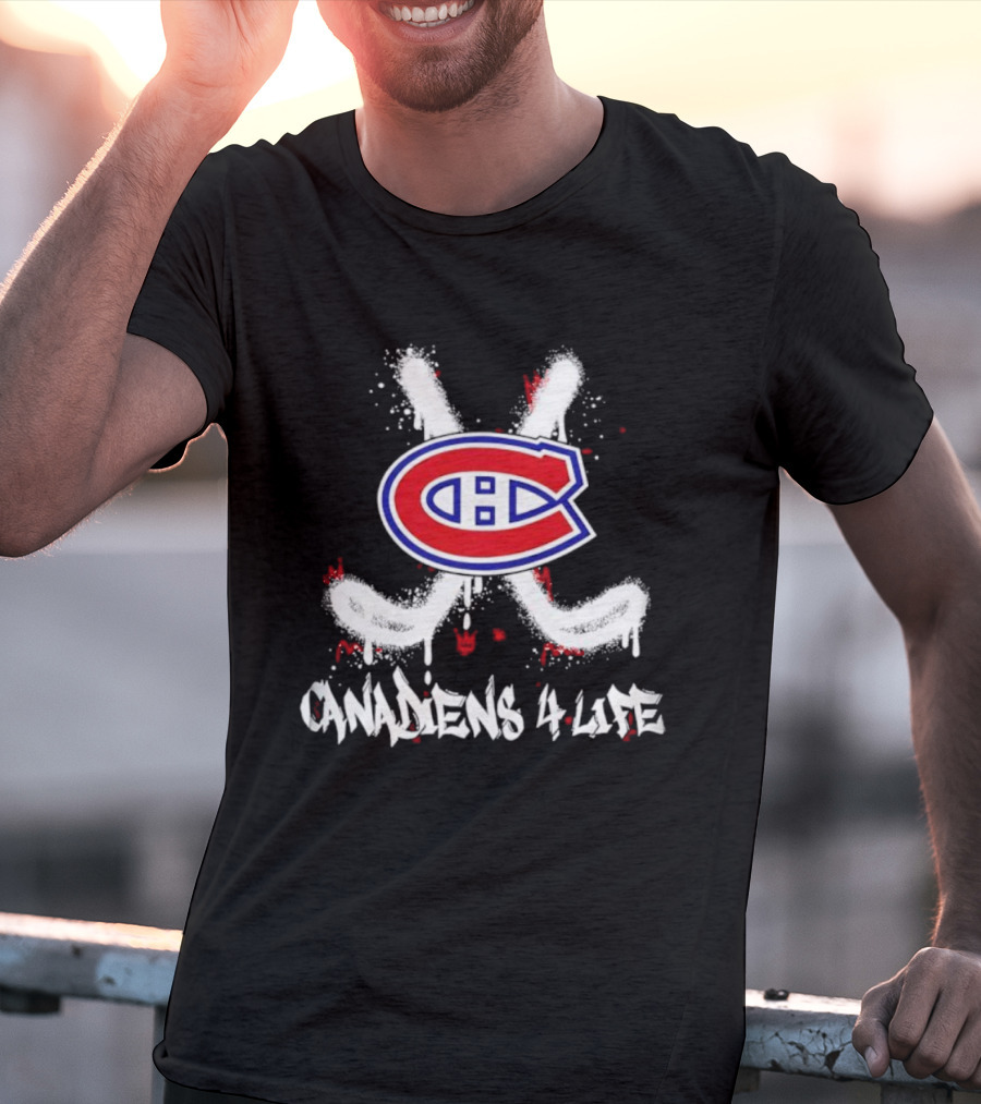 Montreal Canadiens NHL Canadiens 4 Life 2025 X Sticks Hockey T-Shirt