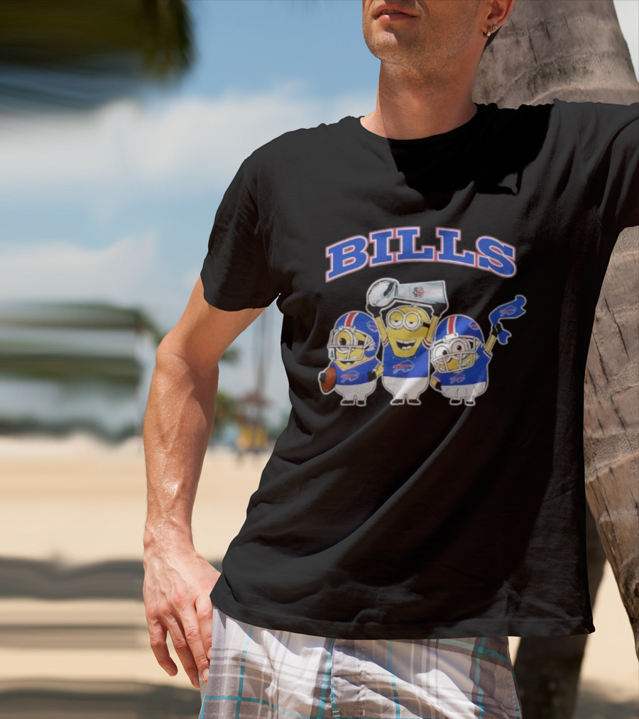 Buffalo Bills Minions Football Celebration With Trophy And Helmets T-Shirt