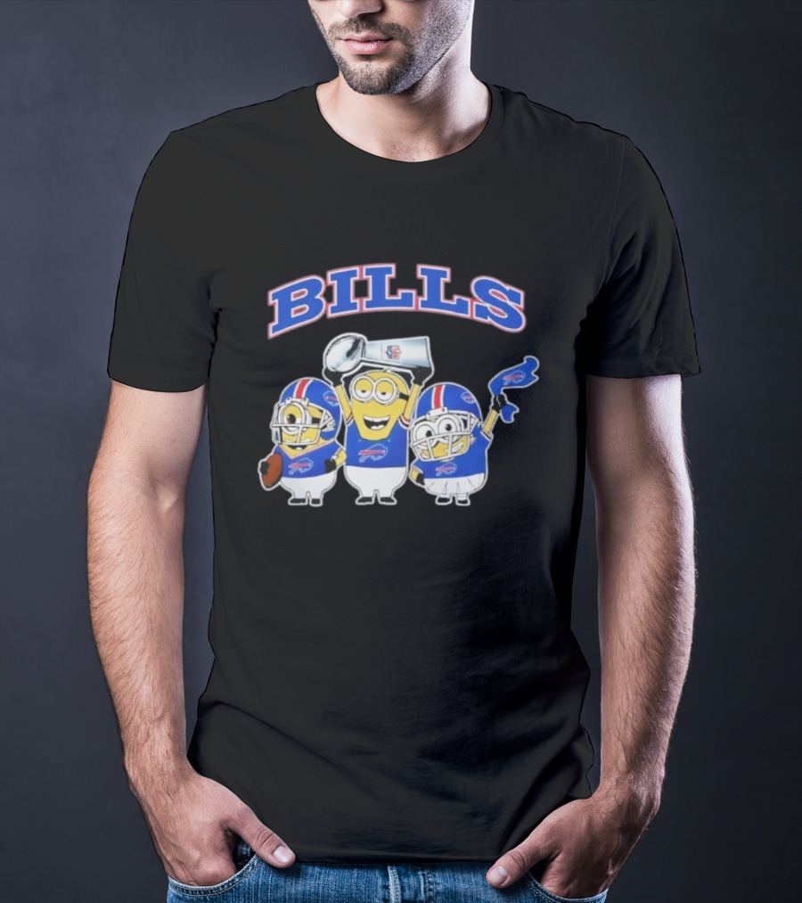 Buffalo Bills Minions Football Celebration With Trophy And Helmets T-Shirt