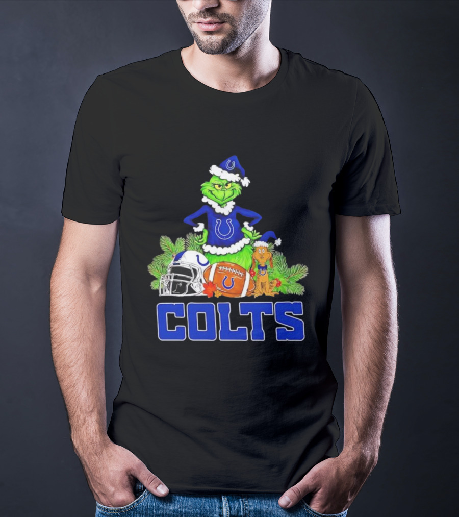 Indianapolis Colts Grinch Max Christmas Football Helmet T-Shirt