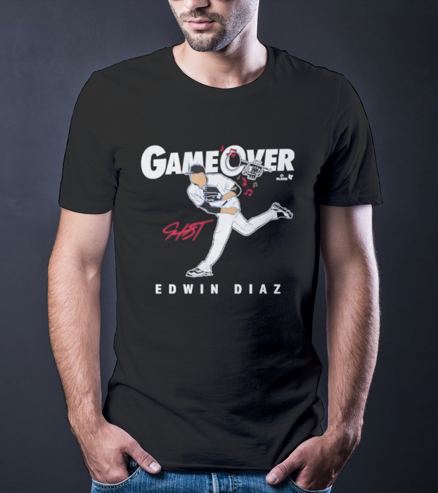 Edwin Diaz Game Over Fast Los Angeles Signature T-Shirt