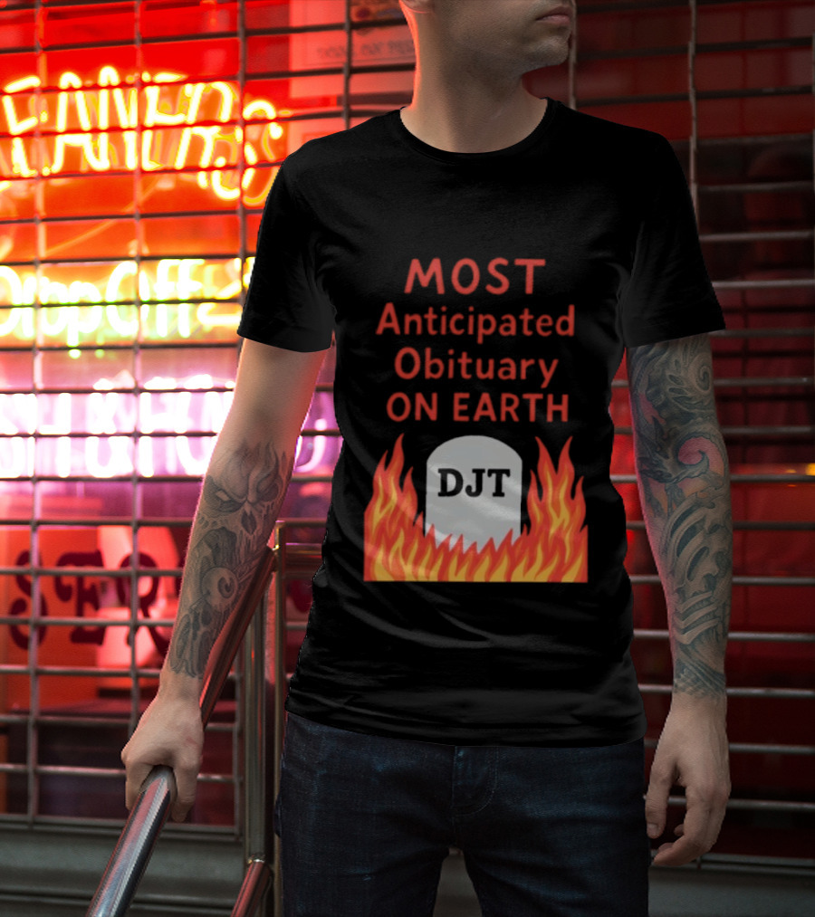 Most Anticipated Obituary DJT Tombstone Flames T-Shirt