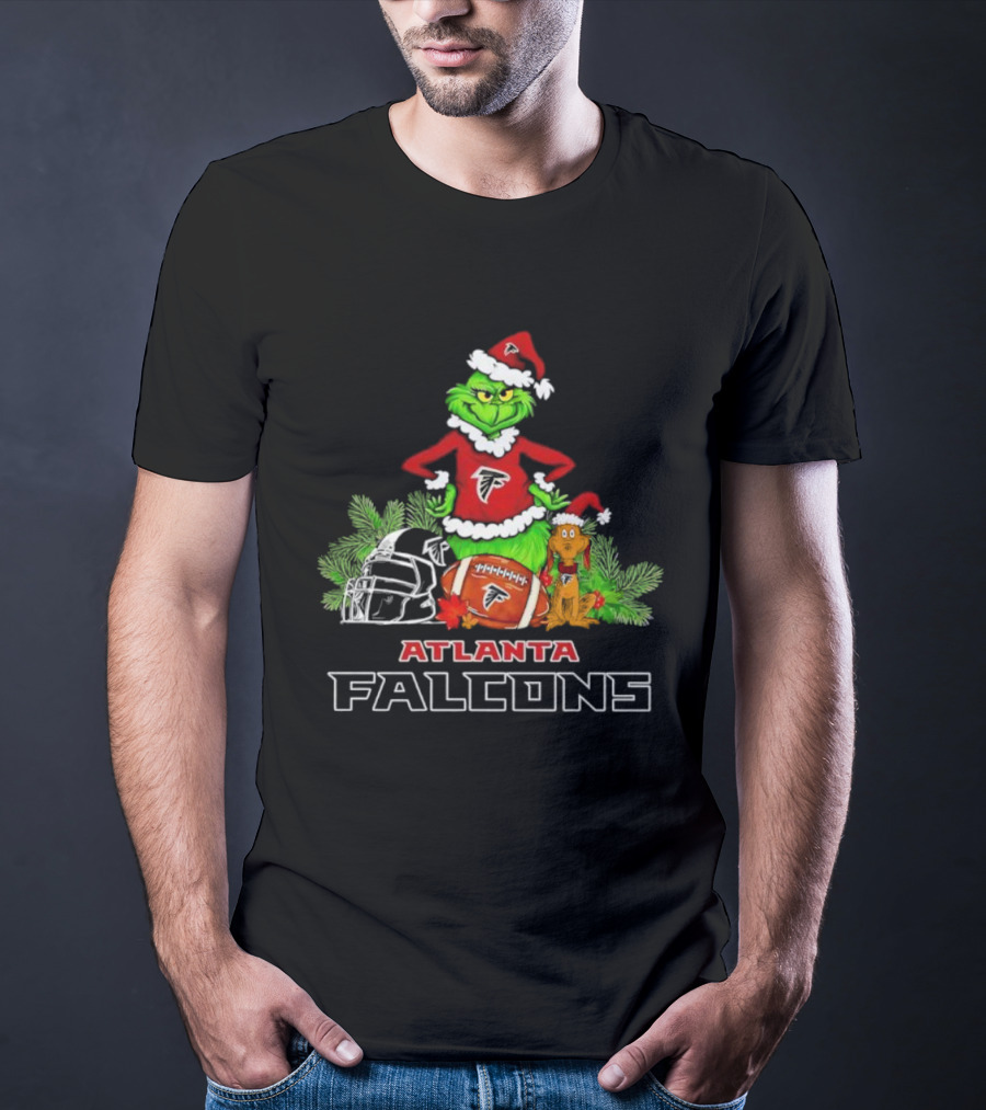 Grinch Max Christmas Atlanta Falcons Football Holiday T-Shirt