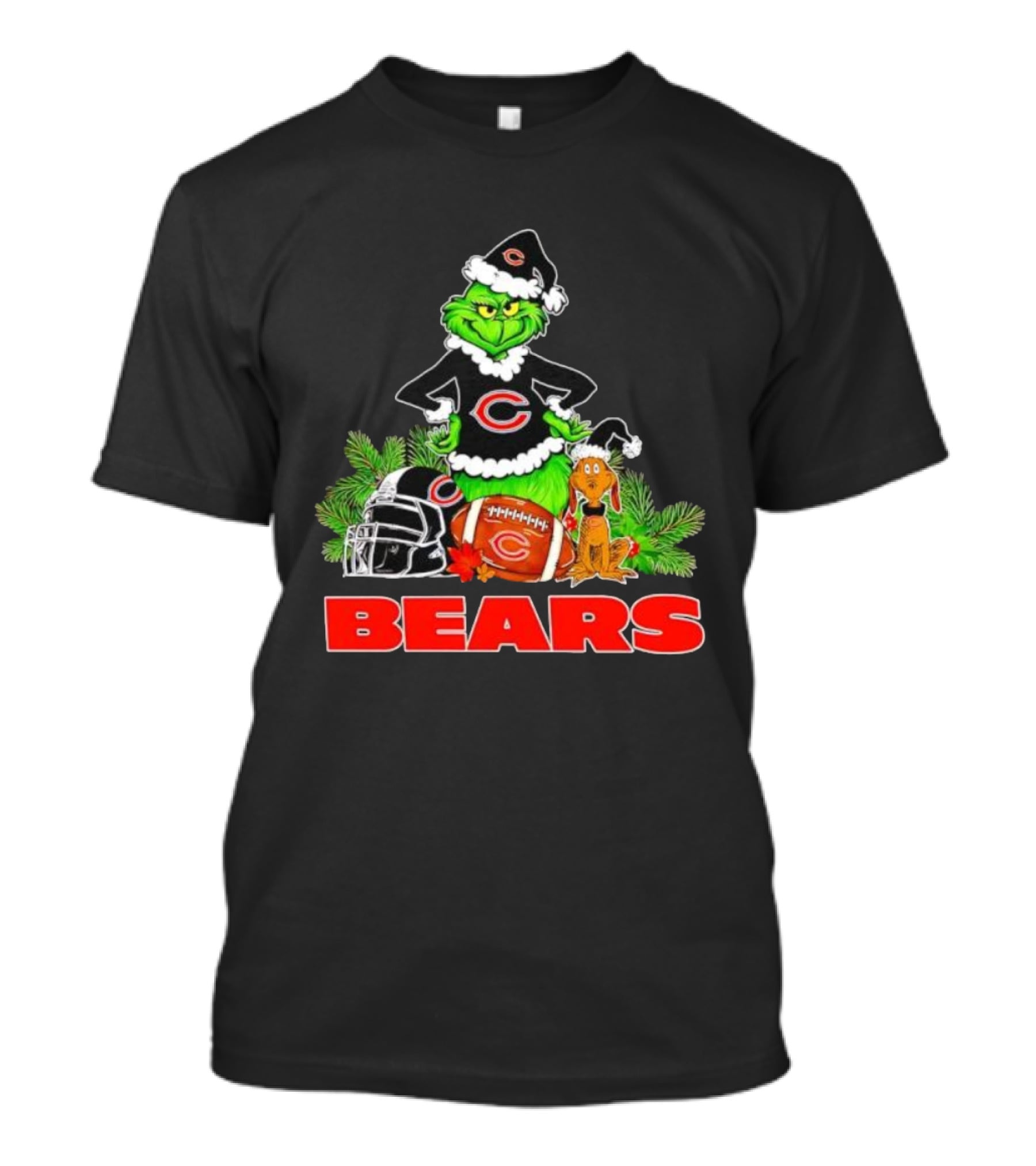 Chicago Bears Christmas Grinch Max Holiday Helmet T-Shirt