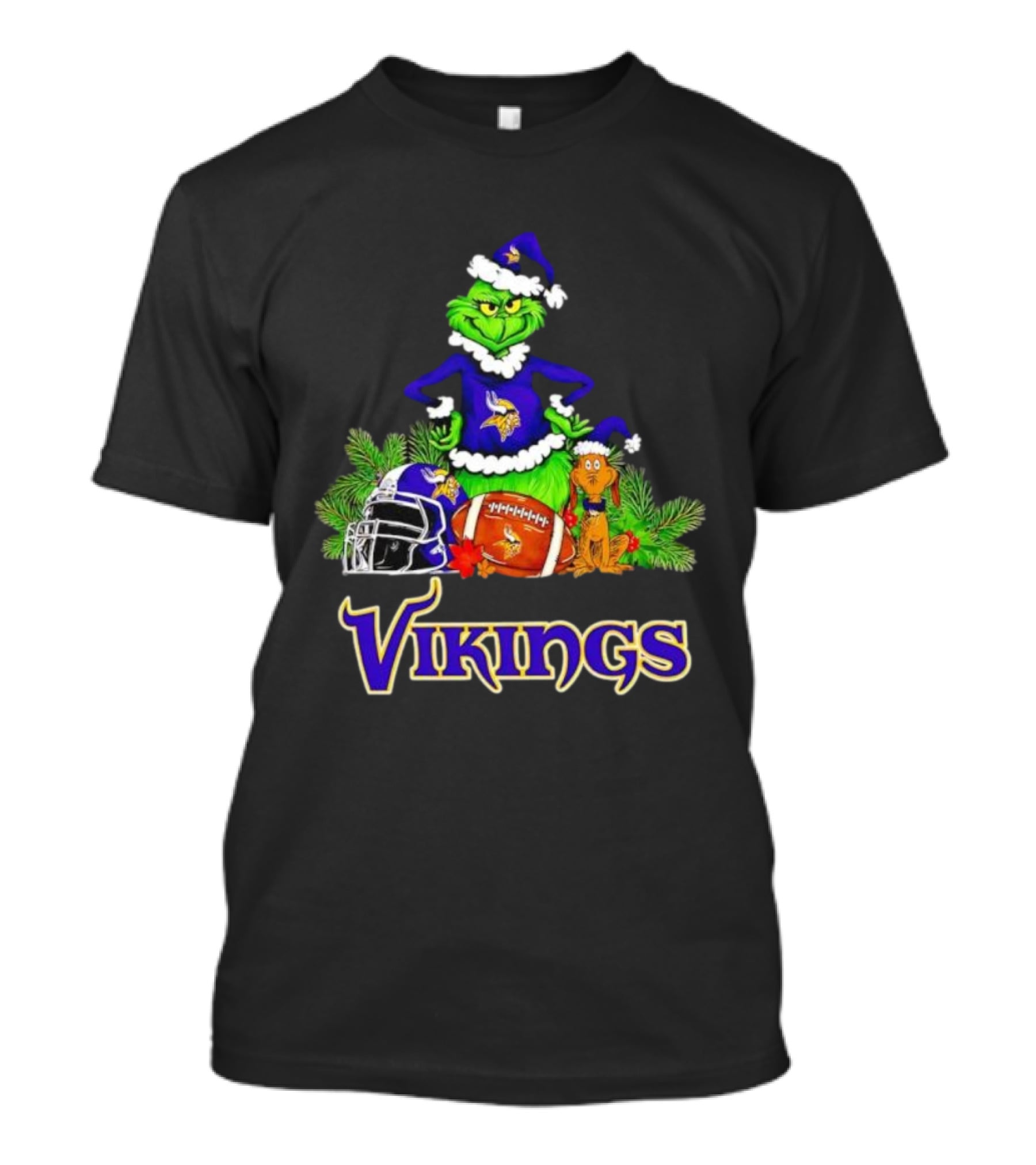 The Grinch Max Christmas Minnesota Vikings Football Helmets T-Shirt