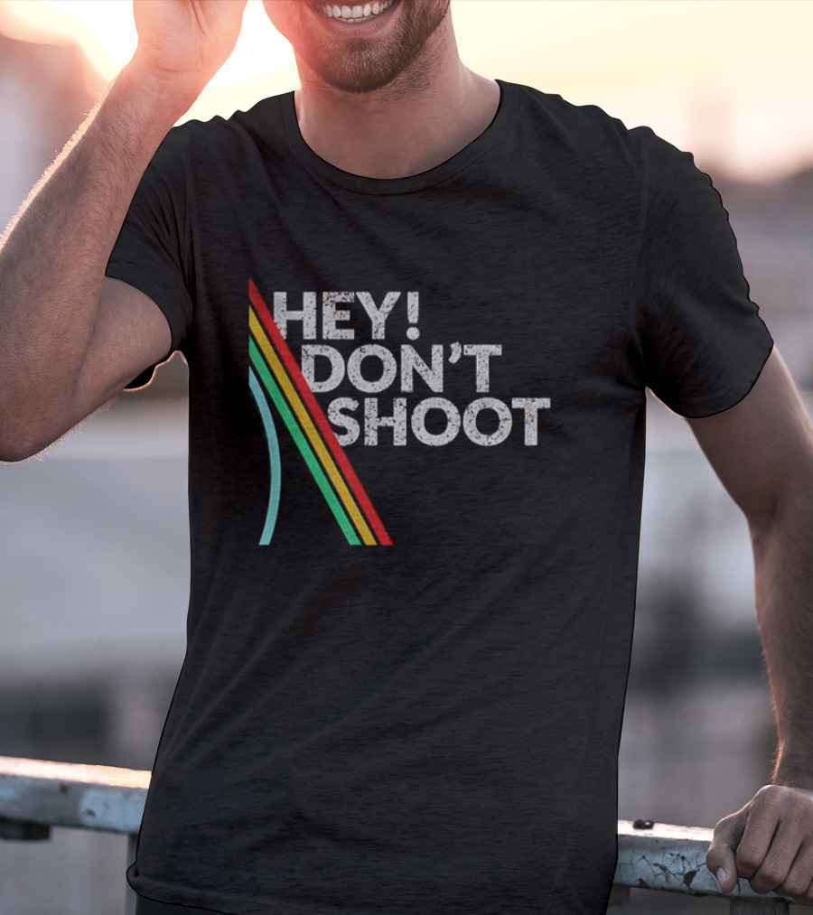 Hey Don't Shoot Goop Goop Goop Burnt Peanut Rainbow Stripes T-Shirt