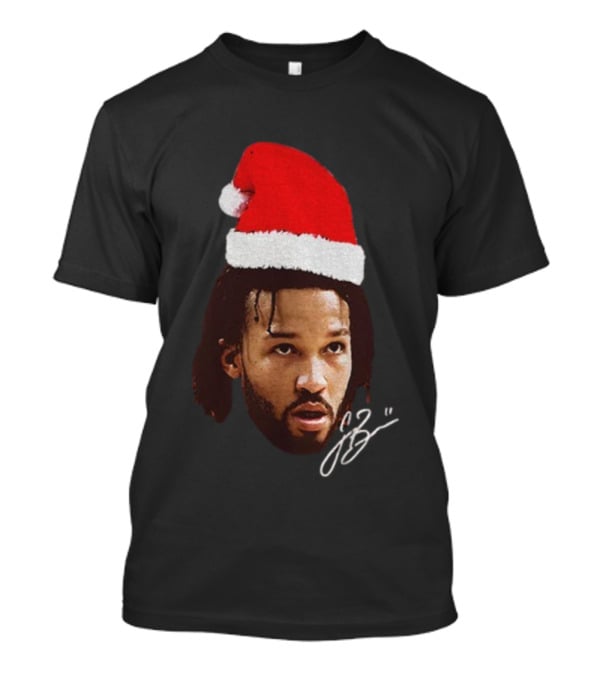 Jalen Brunson Santa Hat Ugly Christmas Signature JB2 T-Shirt