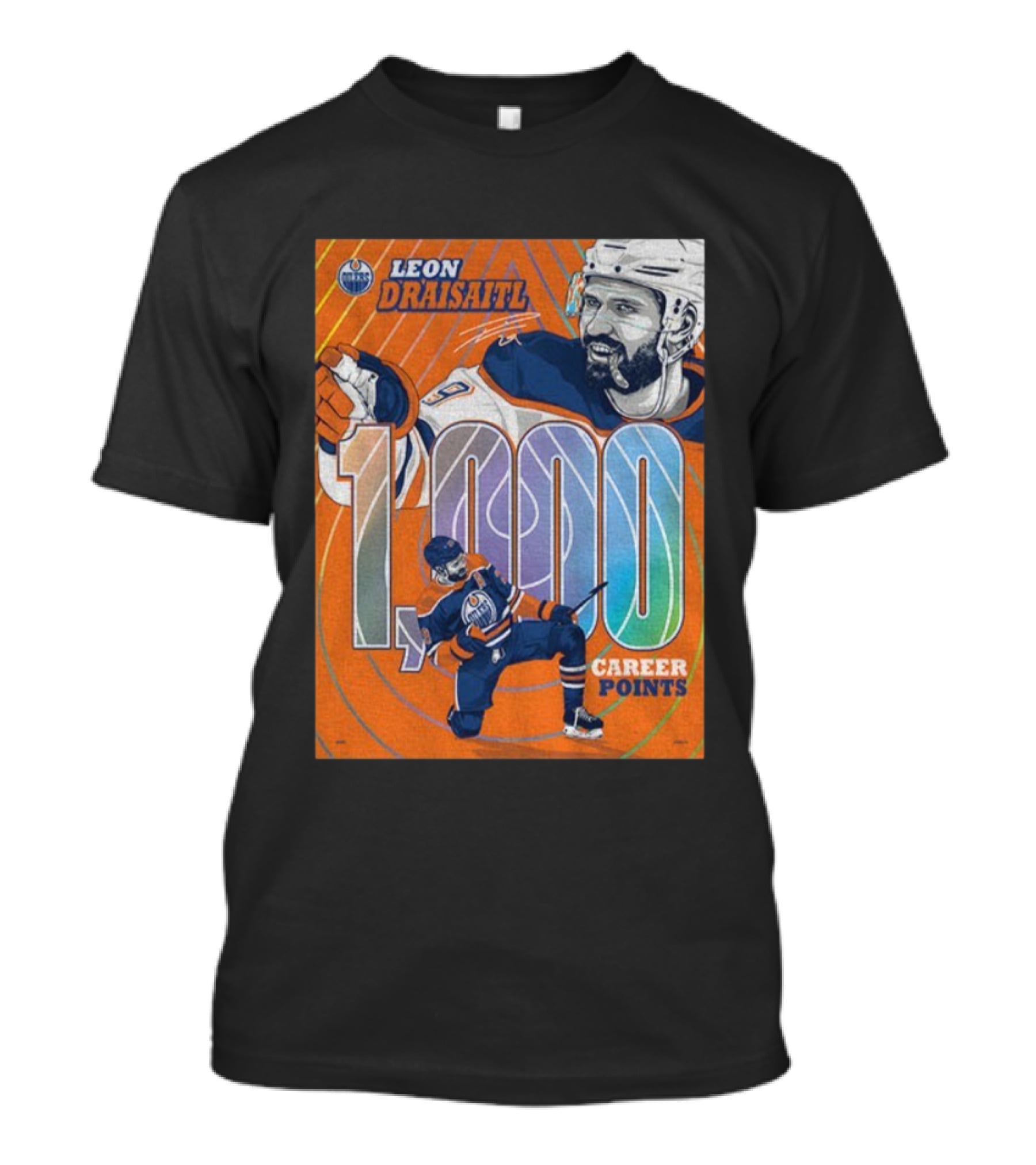 Leon Draisaitl Edmonton Oilers 1000 Career Points NHL Hockey T-Shirt