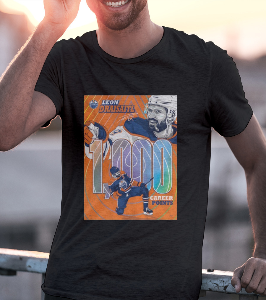 Leon Draisaitl Edmonton Oilers 1000 Career Points NHL Hockey T-Shirt