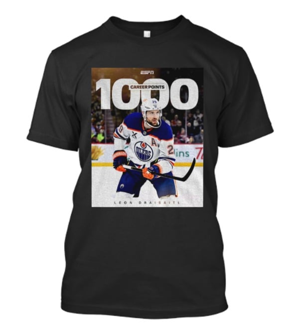 ESPN Leon Draisaitl Career Points 1000 Milestone Edmonton Oilers T-Shirt