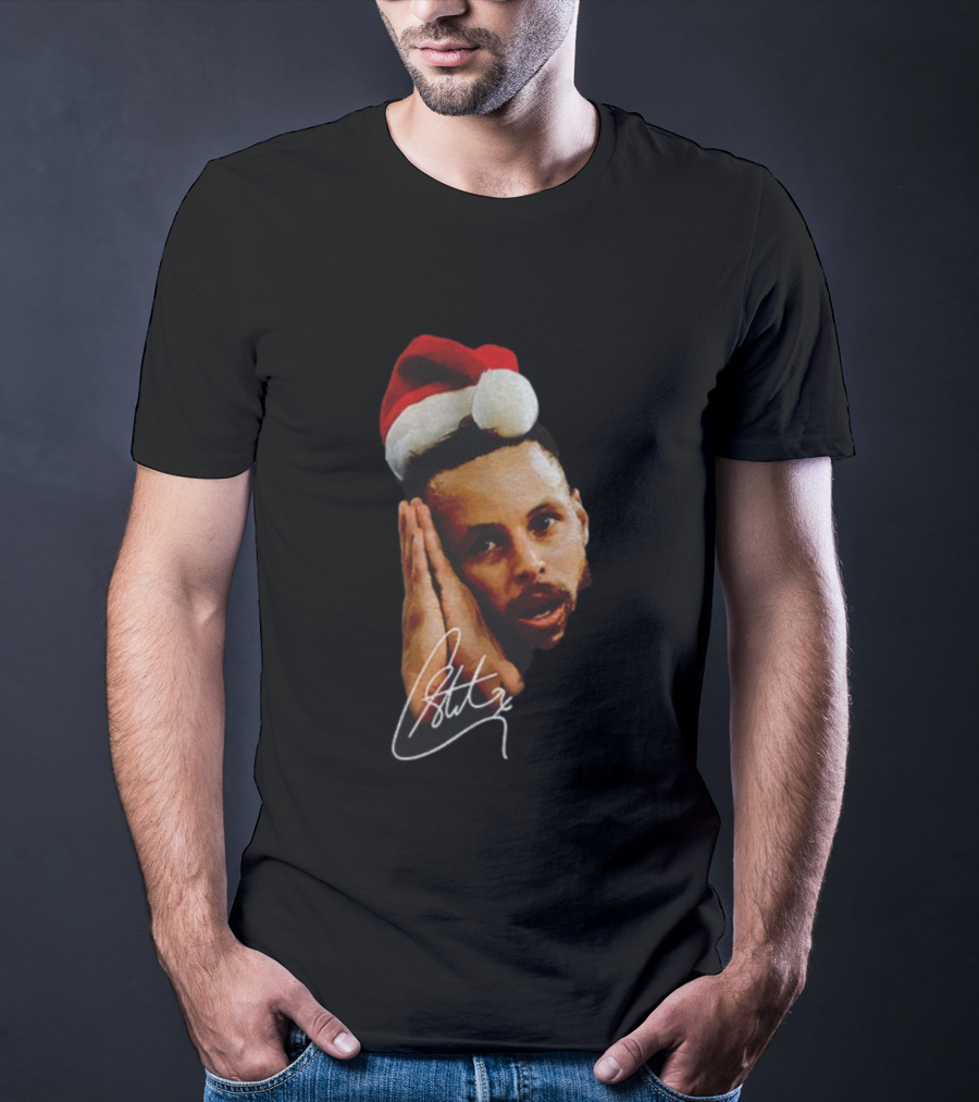 Sleeping Santa Hat Steph Curry Night Night Signature T-Shirt