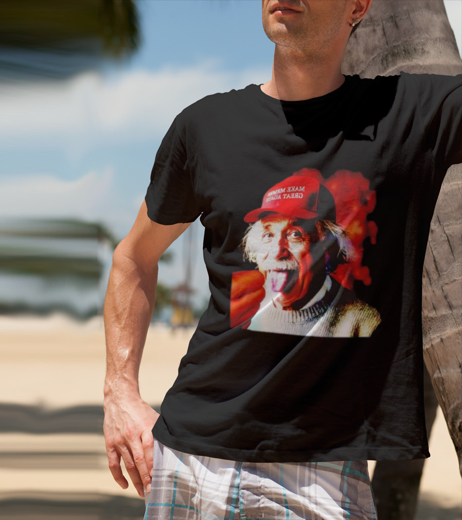 Albert Einstein Make America Great Again Red Hat Funny Expression T-Shirt