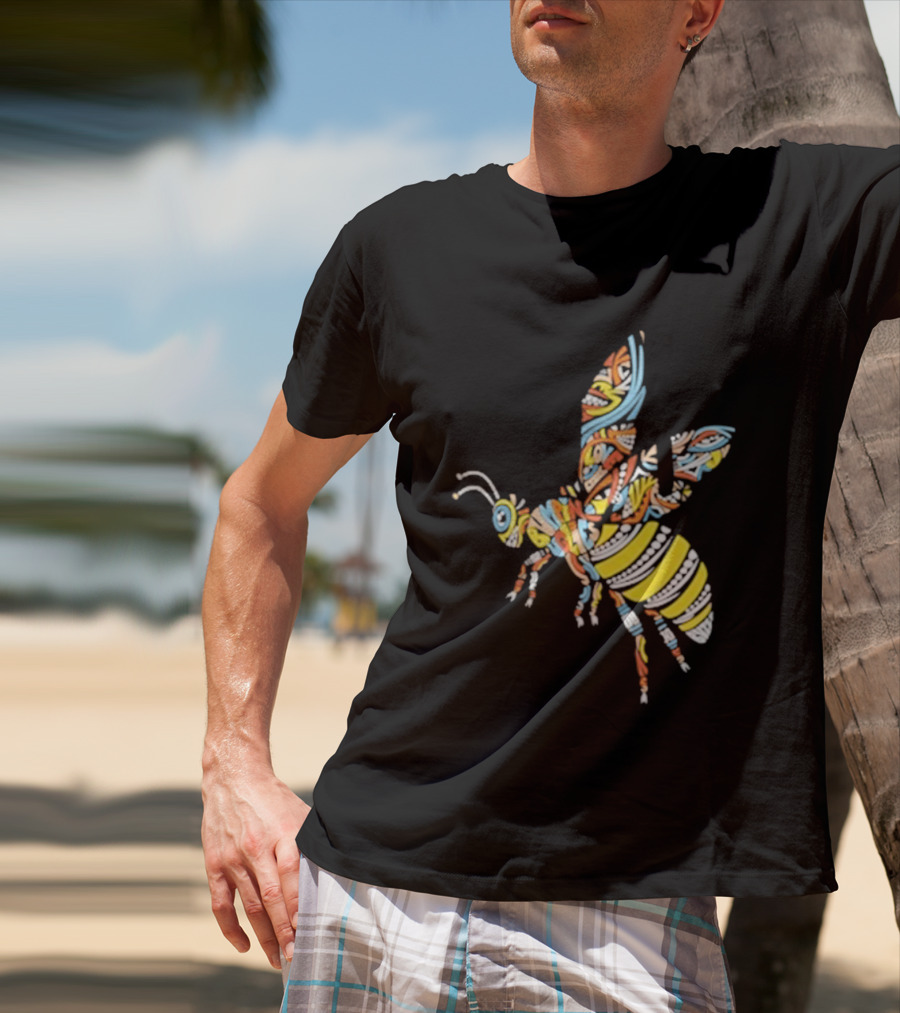 Bumpin Uglies Psychedelic Bee Vibrant Colorful Design T-Shirt