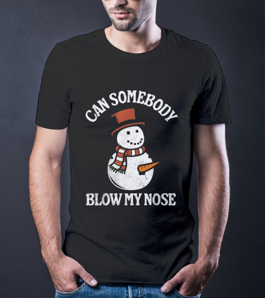Can Somebody Blow My Nose Funny Snowman Christmas T-Shirt