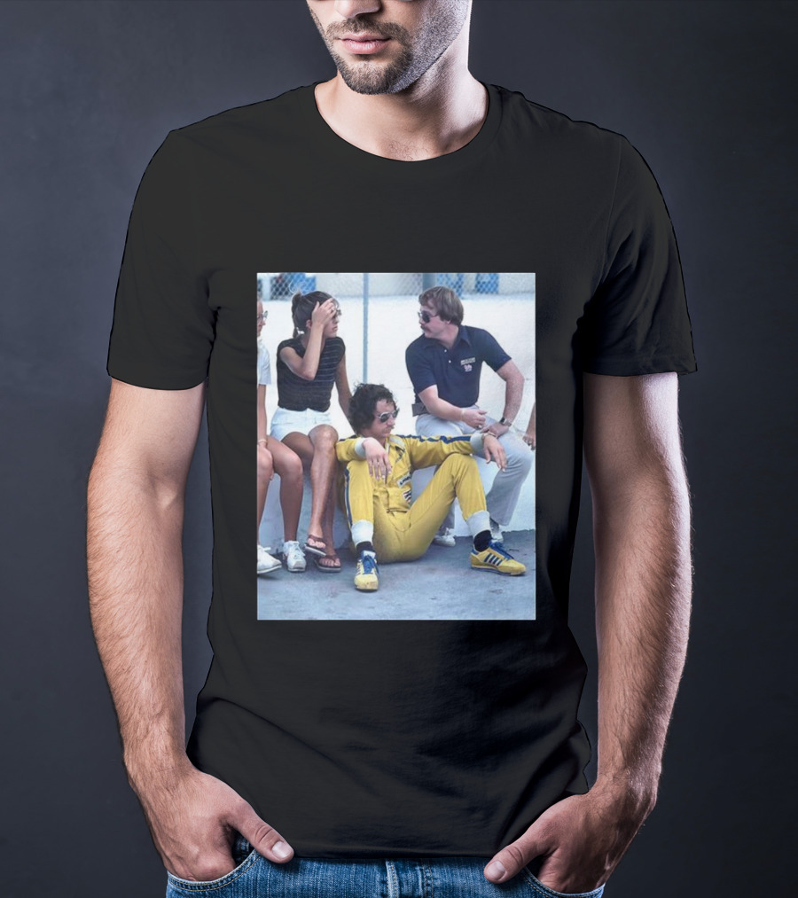 NASCAR Winston Cup Series Retro Dale Earnhardt Pit Road Style Yellow Jumpsuit With Adidas Sneakers T-Shirt