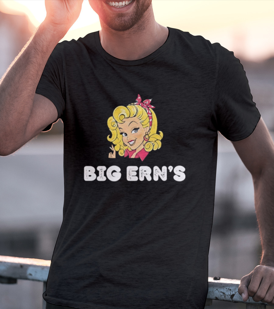Big Ern's Blonde Pinup Face Retro Vintage Style T-Shirt