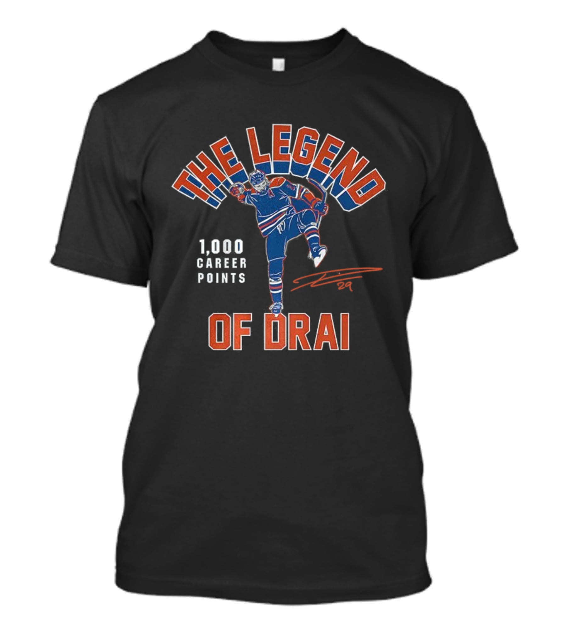 Leon Draisaitl The Legend Of Drai 1000 Career Points NHL Signature Edmonton Oilers T-Shirt