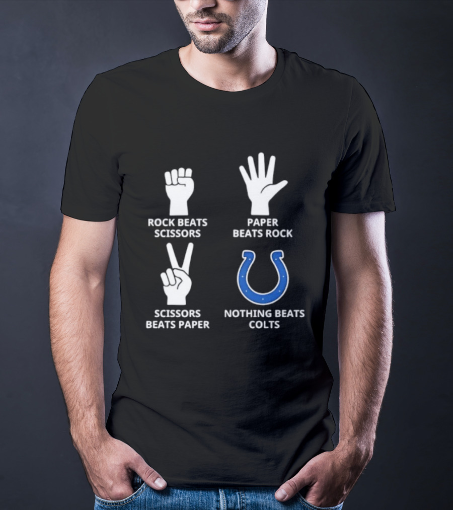 Rock Paper Scissors Colts Nothing Beats Indianapolis Football T-Shirt