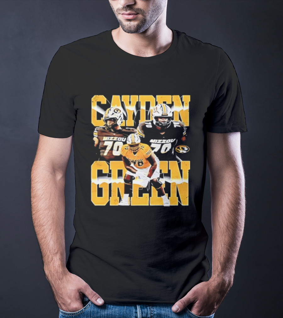 Mizzou Tigers Cayden Green 70 Player Imagery T-Shirt