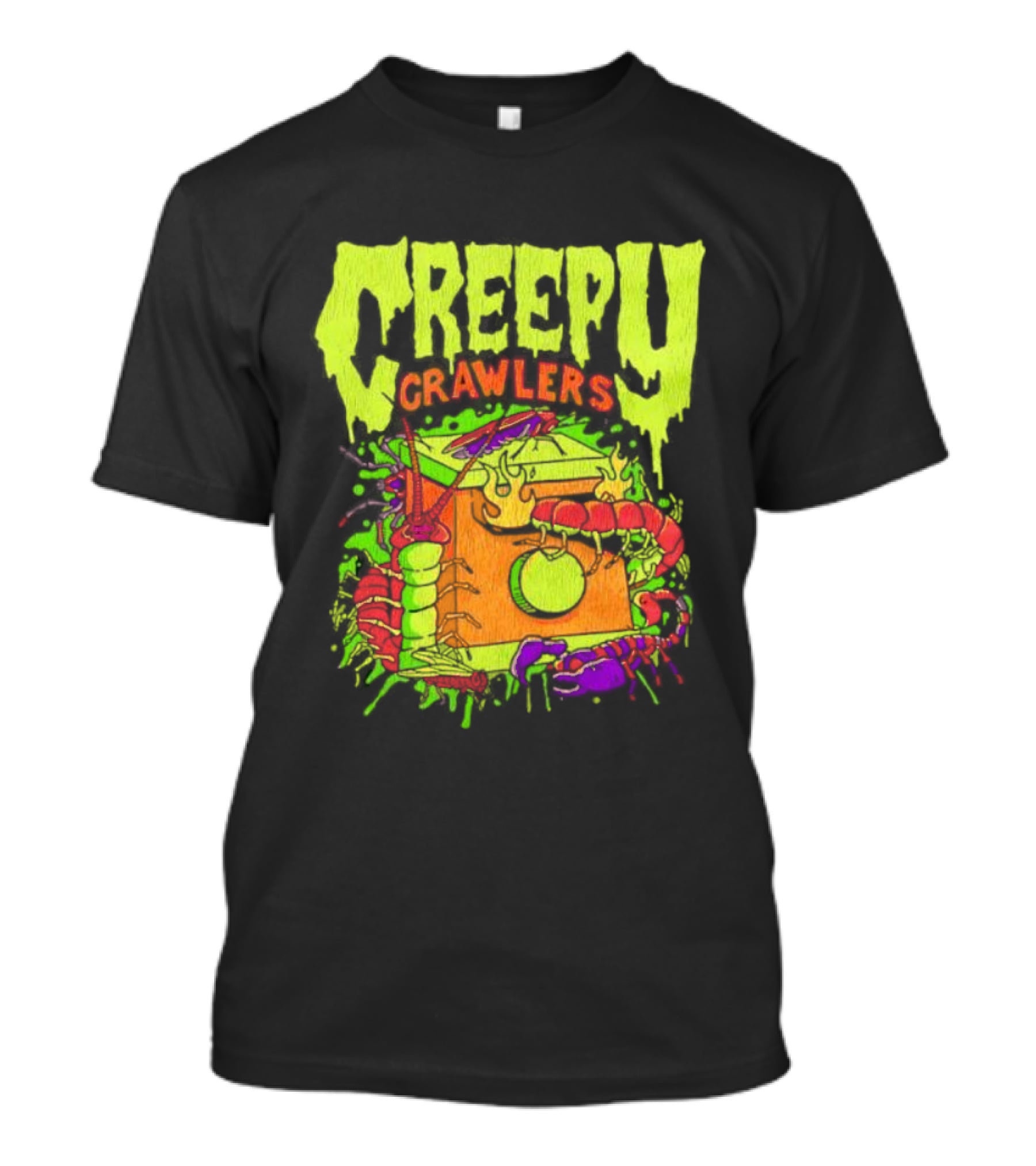 Creepy Crawlers Vintage Telephone Splatter Design T-Shirt