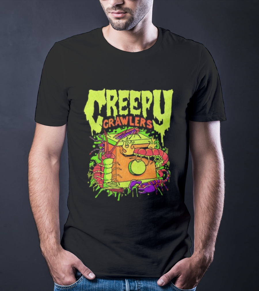 Creepy Crawlers Vintage Telephone Splatter Design T-Shirt