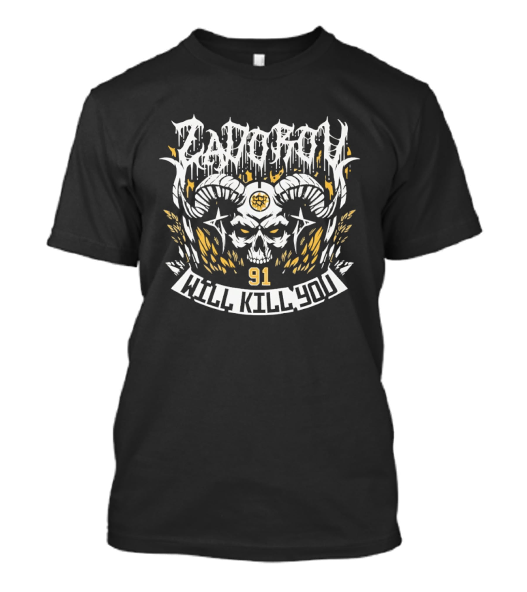 Zadorov Will Kill You Hockey Goat Skull 91 T-Shirt