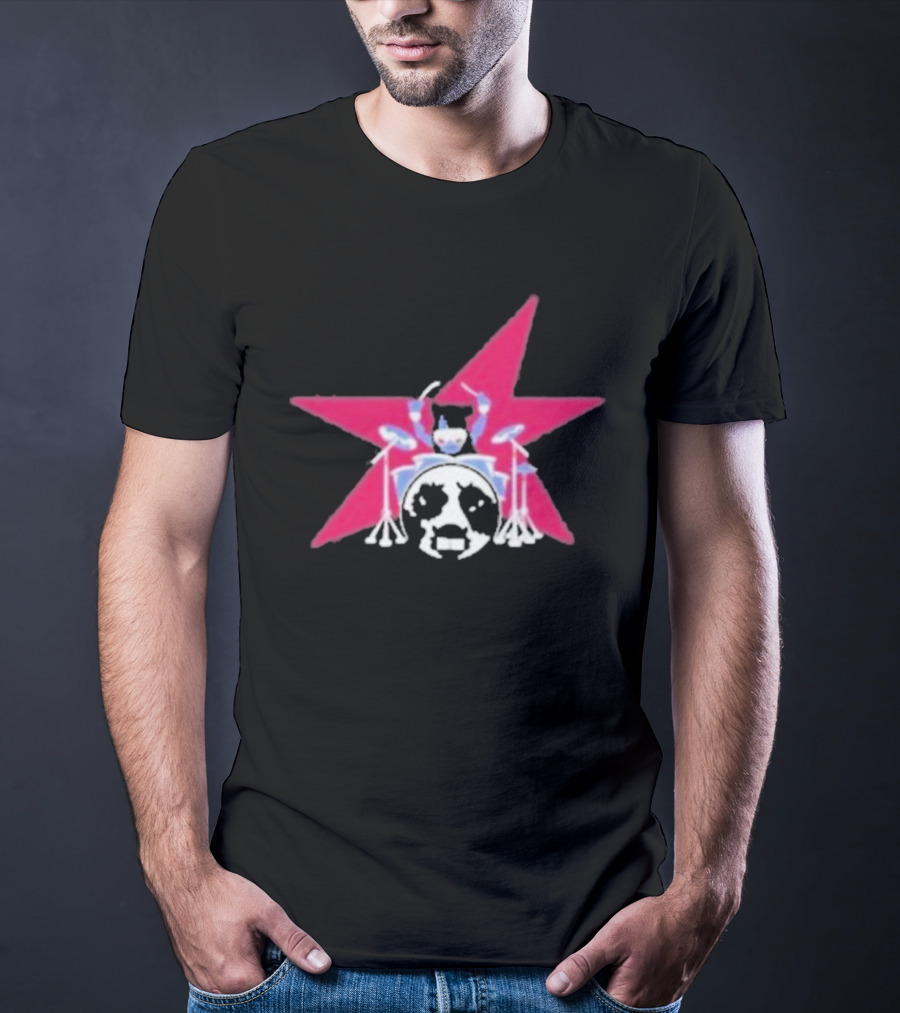 Torr Drummer Star Drums Iconic Panda Graphics T-Shirt