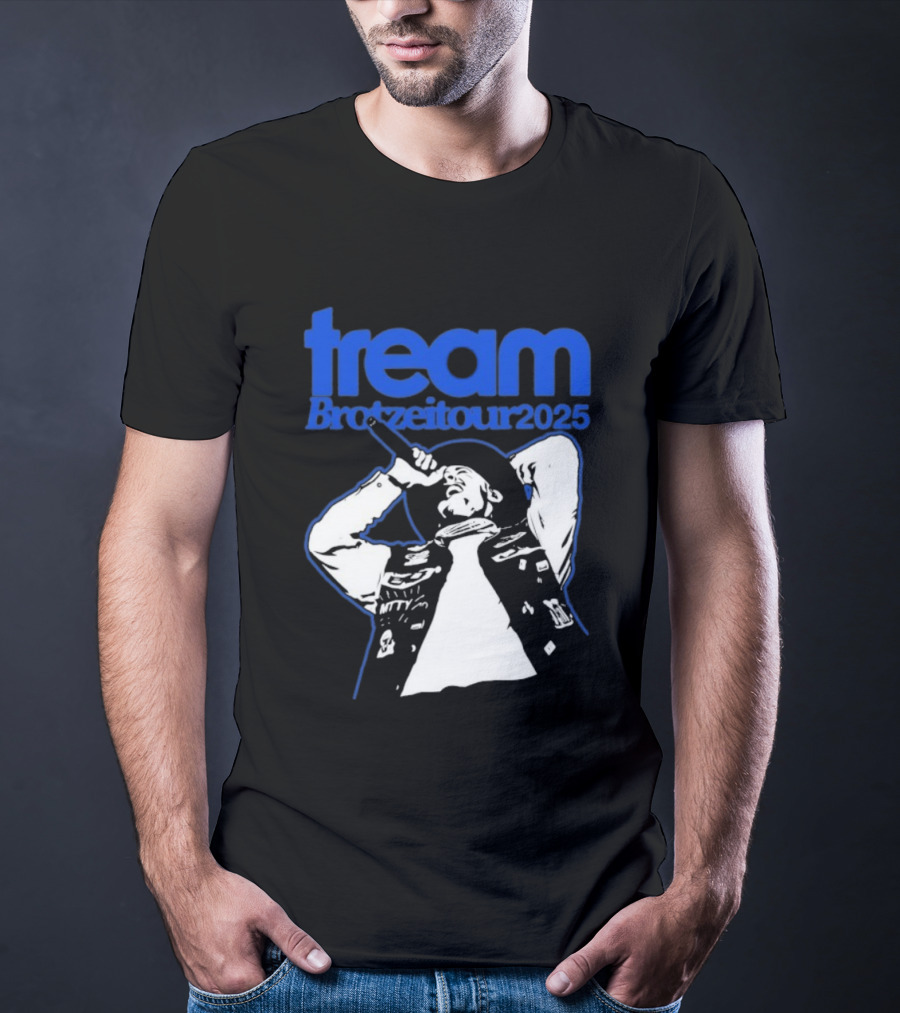Tream BrotzeiTour 2025 Singer Microphone Illustration T-Shirt