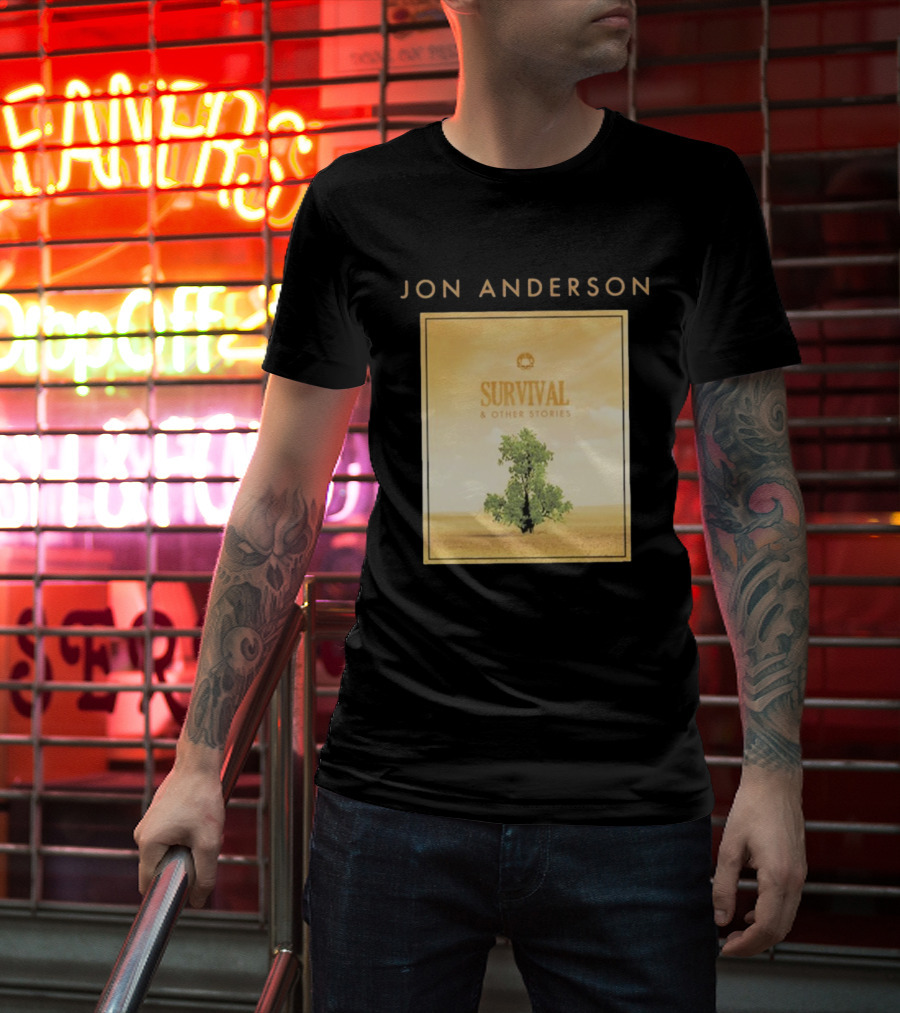 Jon Anderson Survival And Other Stories Album Cover Artwork Tree Desert Scene T-Shirt