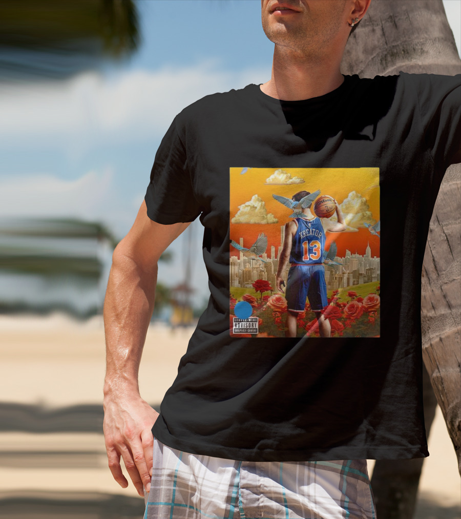Kreator 13 New York Knicks Basketball City Skyline And Roses T-Shirt