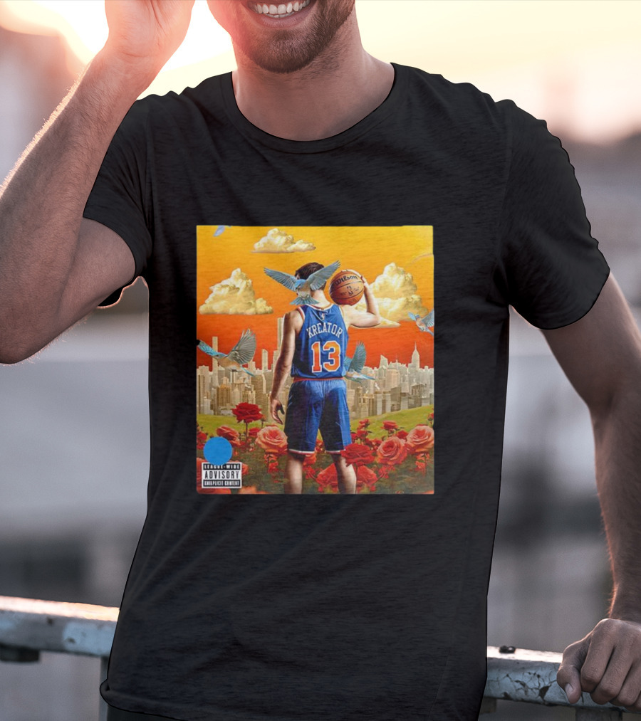 Kreator 13 New York Knicks Basketball City Skyline And Roses T-Shirt