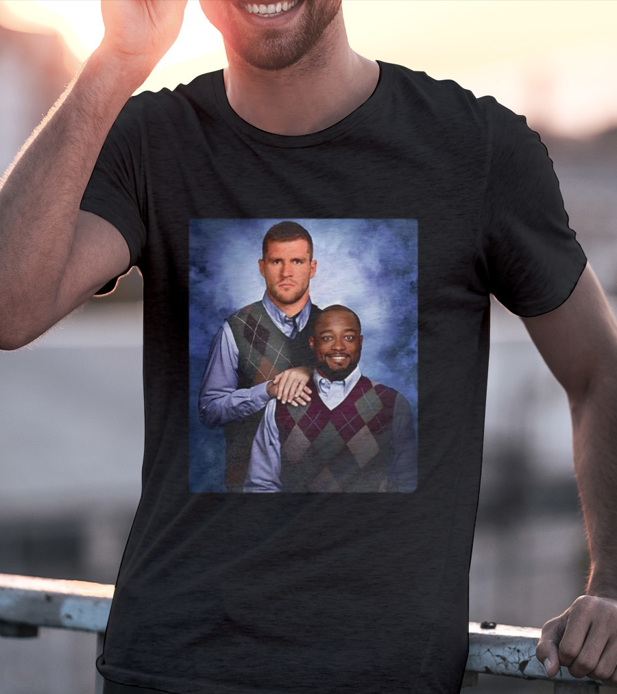 T.J. Watt Mike Tomlin Pittsburgh Steelers NFL Step Brothers Argyle Sweater T-Shirt