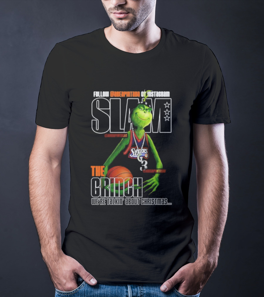 Philadelphia 76ers Basketball Slam The Grinch Christmas Celebration T-Shirt