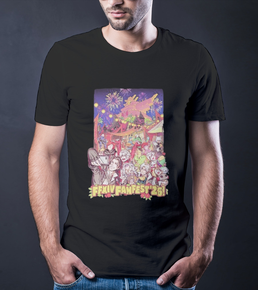 FFXIV Fan Fest 2026 Fireworks And Celebration Scene T-Shirt